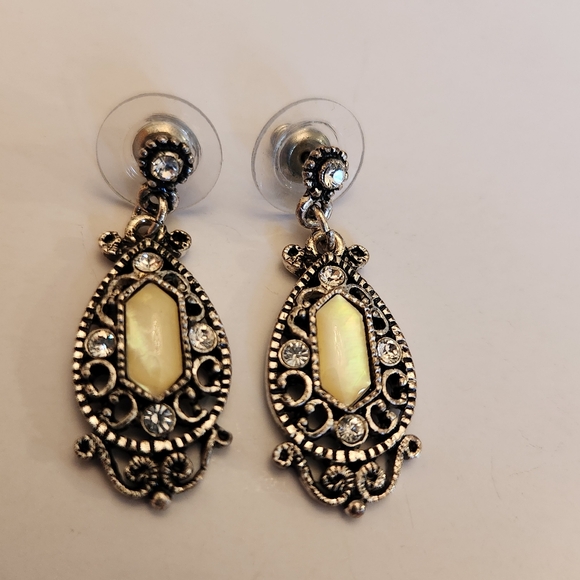 Vintage 1928 victorian style earrings crystal - Picture 2 of 5